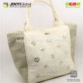 2015 new design fashion women cotton handbag with bright drill flower